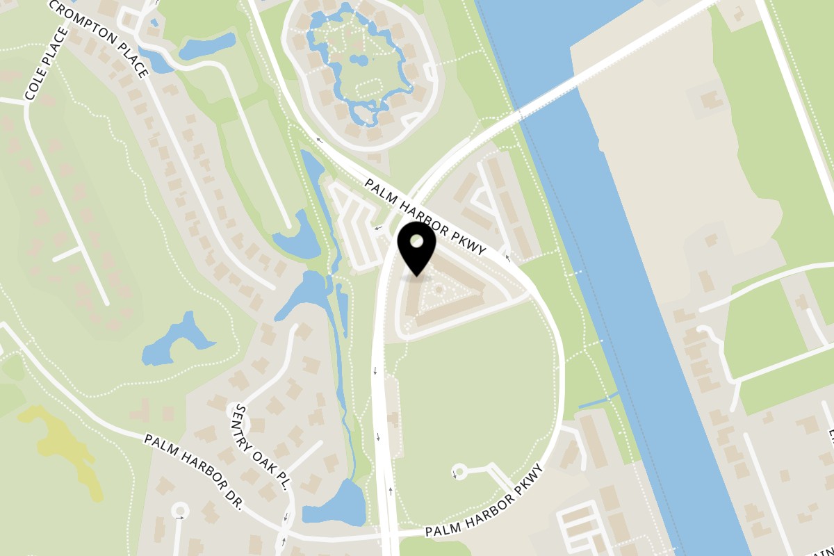 Map showing the location of Red Clover on 101 Palm Harbor Pkwy Unit C132 in Palm Coast
